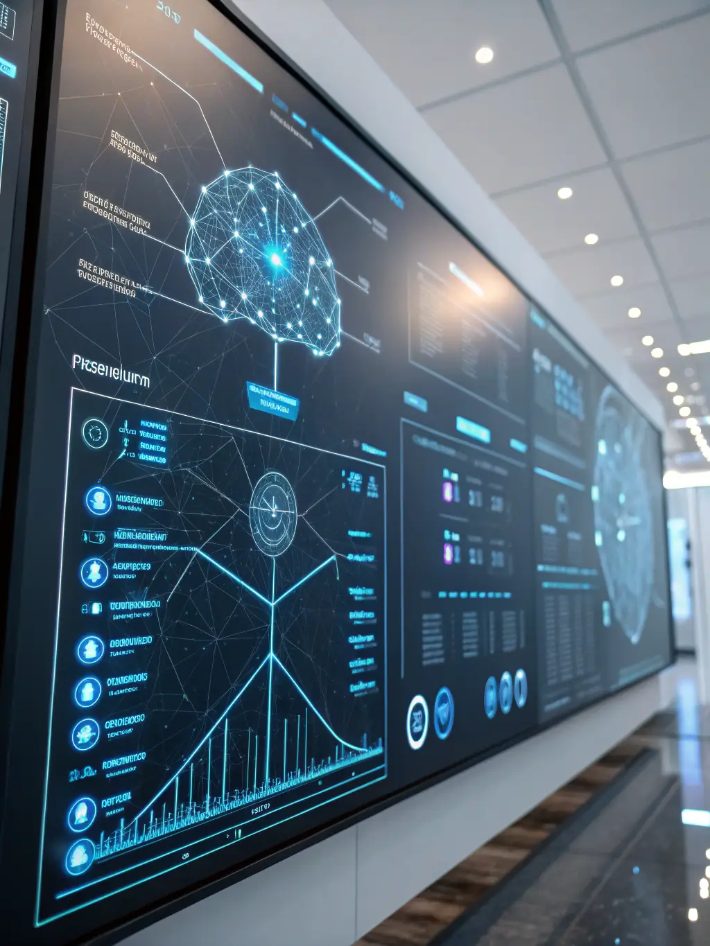 A stylized representation of AI algorithms learning and adapting, symbolizing the continuous evolution and improvement of AI technologies.