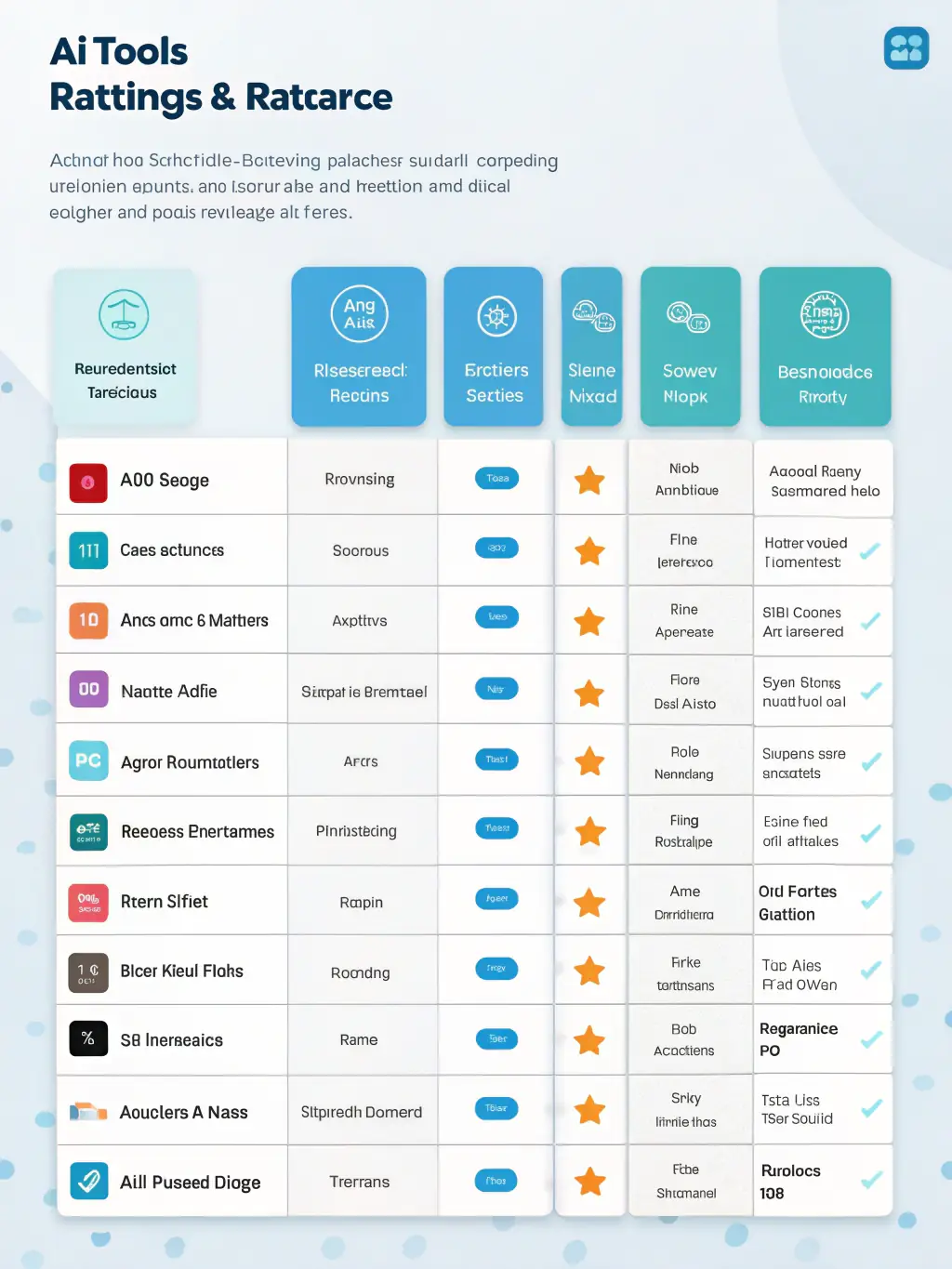 A side-by-side comparison of different AI platforms, highlighting their features, pricing, and suitability for various business needs.